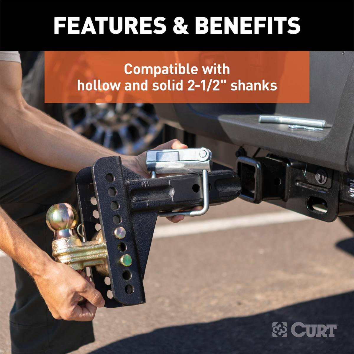 CURT AntiRattle Hitch Clamp for 21/2" Receiver Titan Truck Equipment