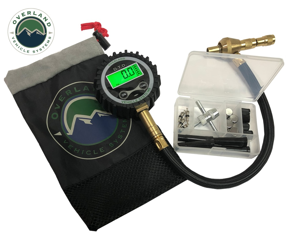 Overland Vehicle Systems - OVS | Digital Tire Deflator w/Valve Kit & Storage Bag
