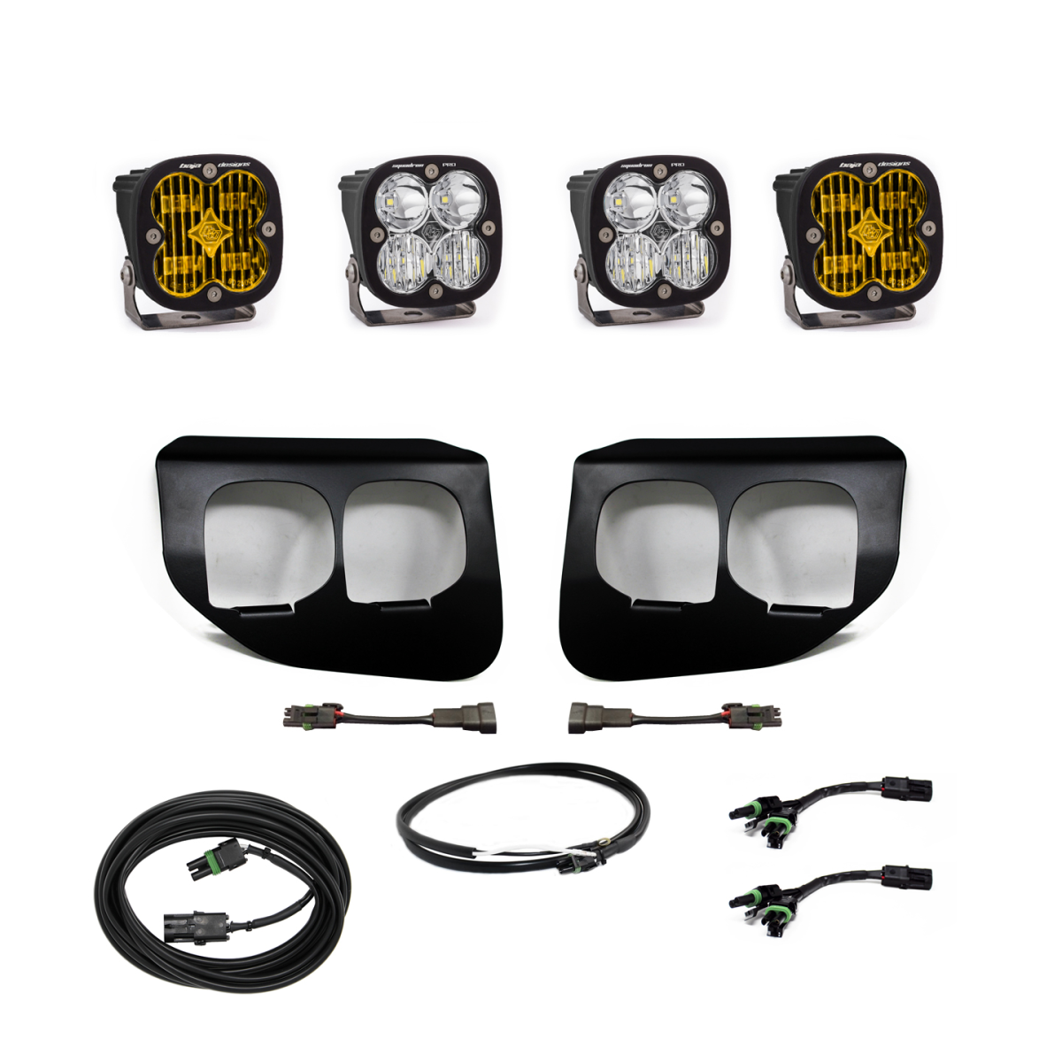 Baja Designs - Baja Designs | Squadron LED Fog Pocket Kit (SAE Amber/Pro White) w/Upfitter - 20+ Ford Super Duty
