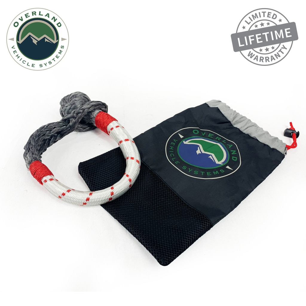 Overland Vehicle Systems - OVS | 23" Soft Shackle 7/16" Diameter Soft Shackle Recovery 41,000 lbs w/Loop & Abrassive Sleeve w/Storage Bag