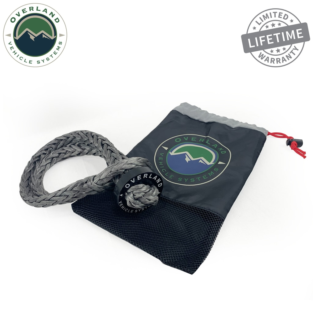 Overland Vehicle Systems - OVS | 22" Soft Shackle 7/16" Diameter Soft Shackle Recovery 41,000 lb. w/2.5" Steel Collar & Storage Bag