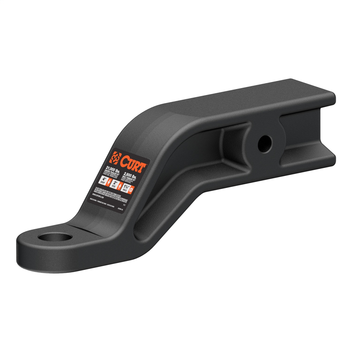 CURT - CURT 45430 Industrial Duty Forged Ball Mount (3" Shank, 21,000 lbs., 4" Drop, 9" Long)