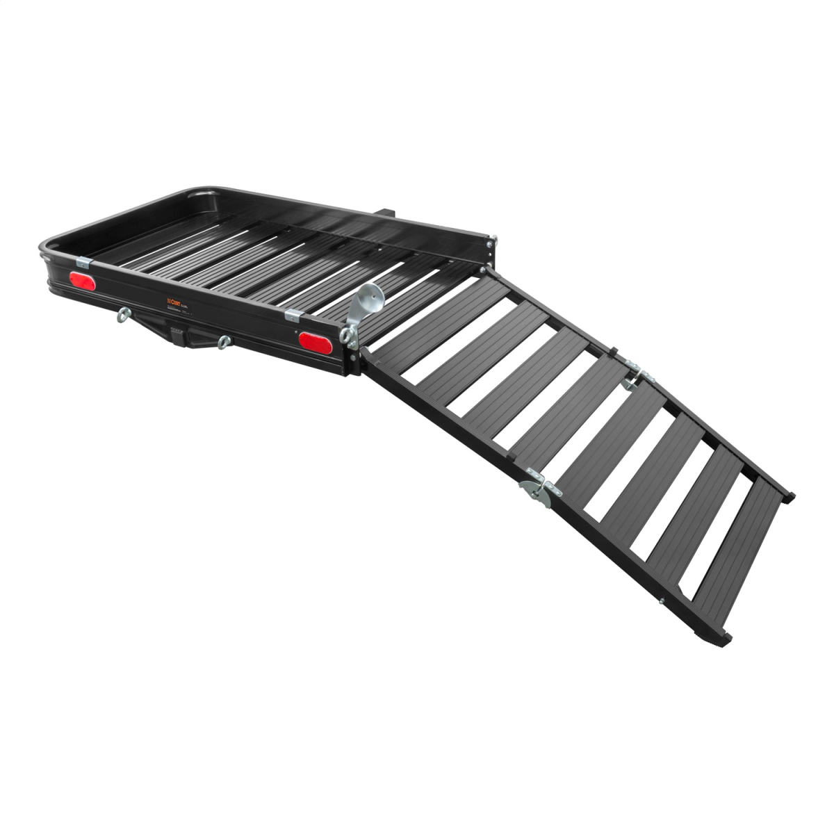 CURT - 50" x 30" Black Aluminum Hitch Cargo Carrier with Ramp (Folding 2" Shank)