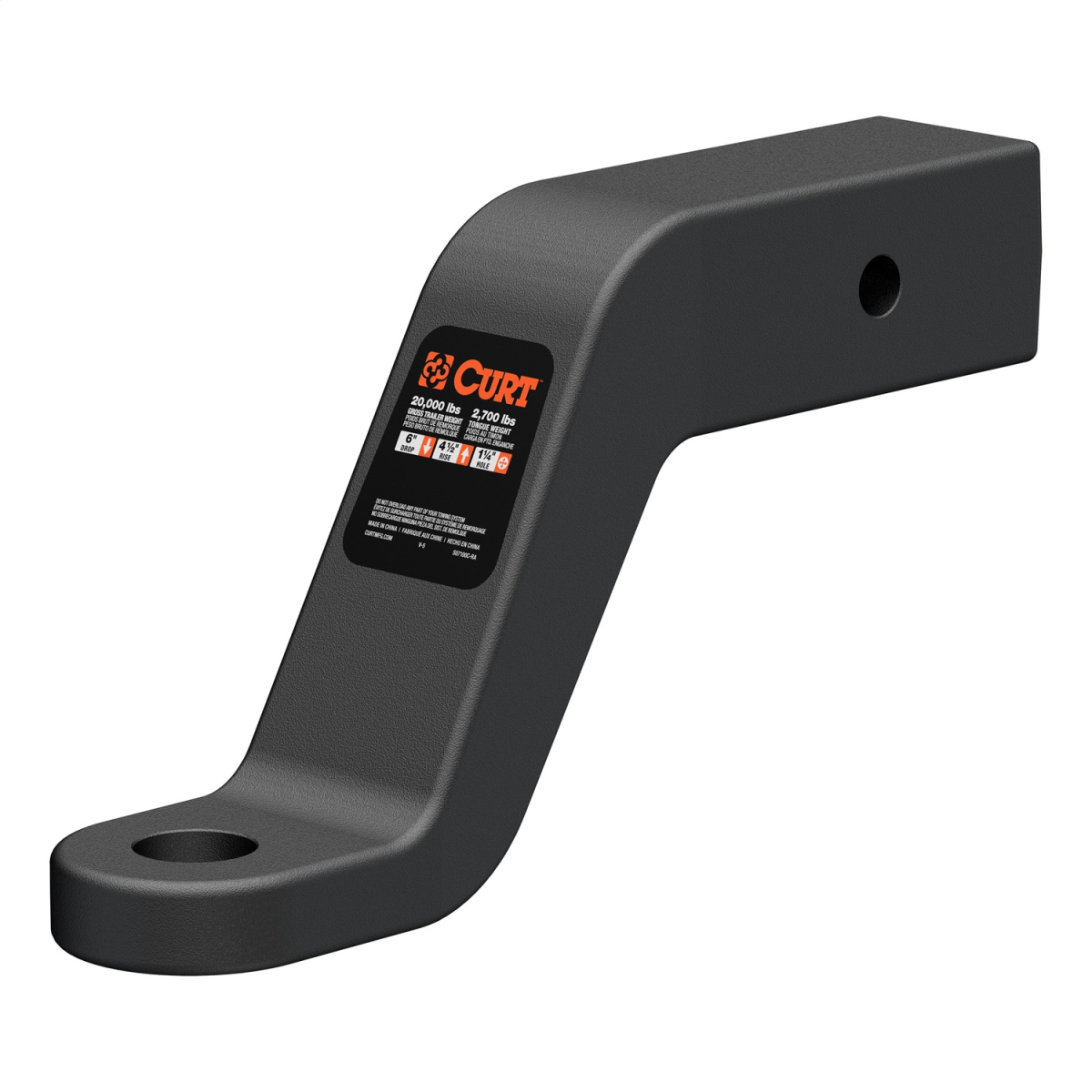 CURT - Commercial Duty Forged Ball Mount (2-1/2" Shank, 20,000 lbs., 6" Drop)