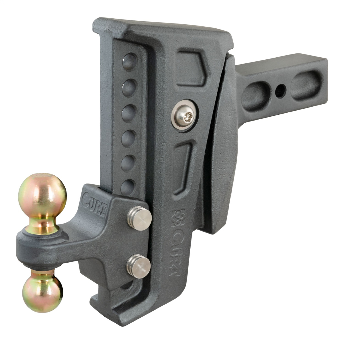 CURT - CURT 45955 Rebellion XD Adjustable Cushion Hitch (2-1/2" Shank, 2", 2-5/16" Balls, 20K)