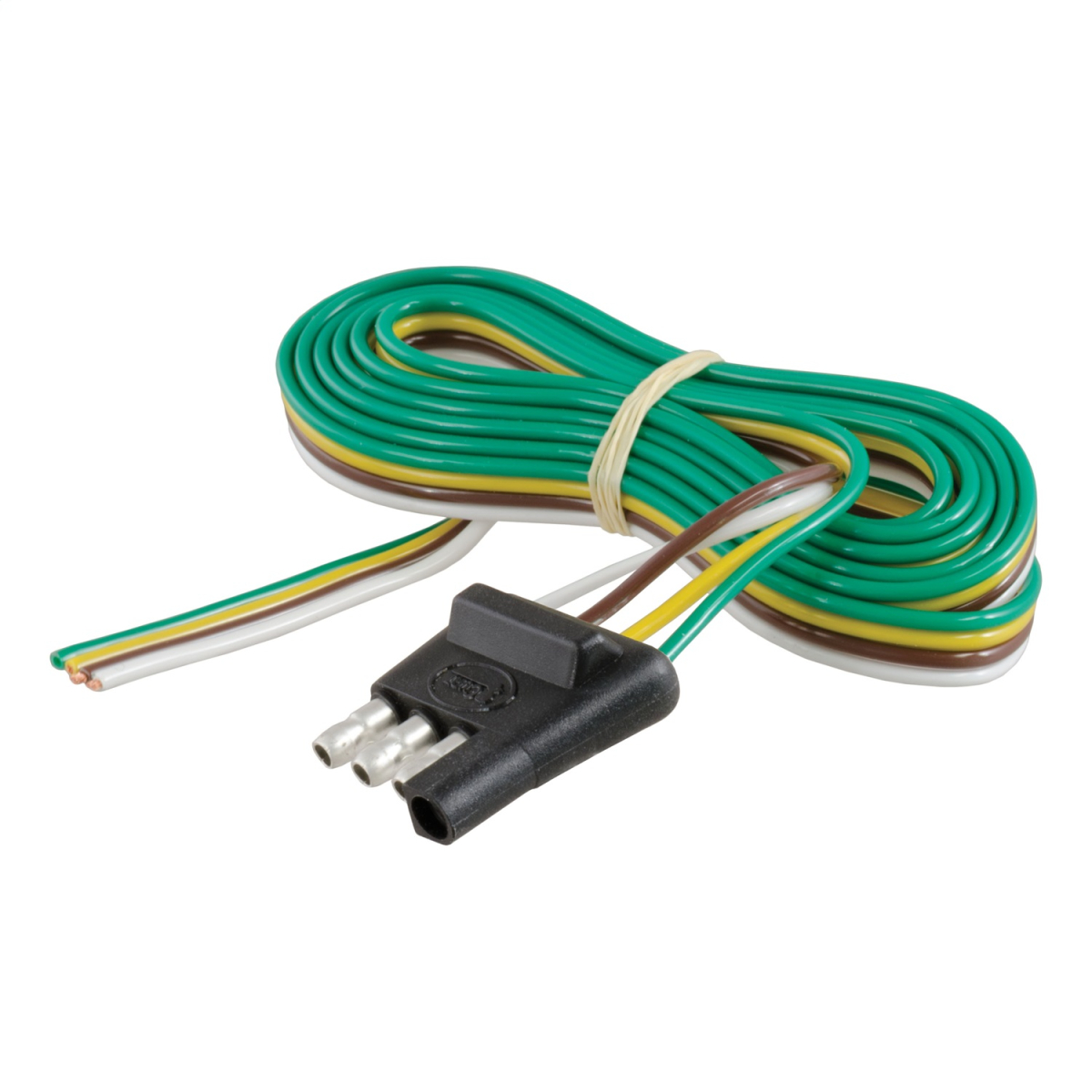 CURT - 4-Way Flat Connector Plug with 48" Wires (Trailer Side, Packaged)