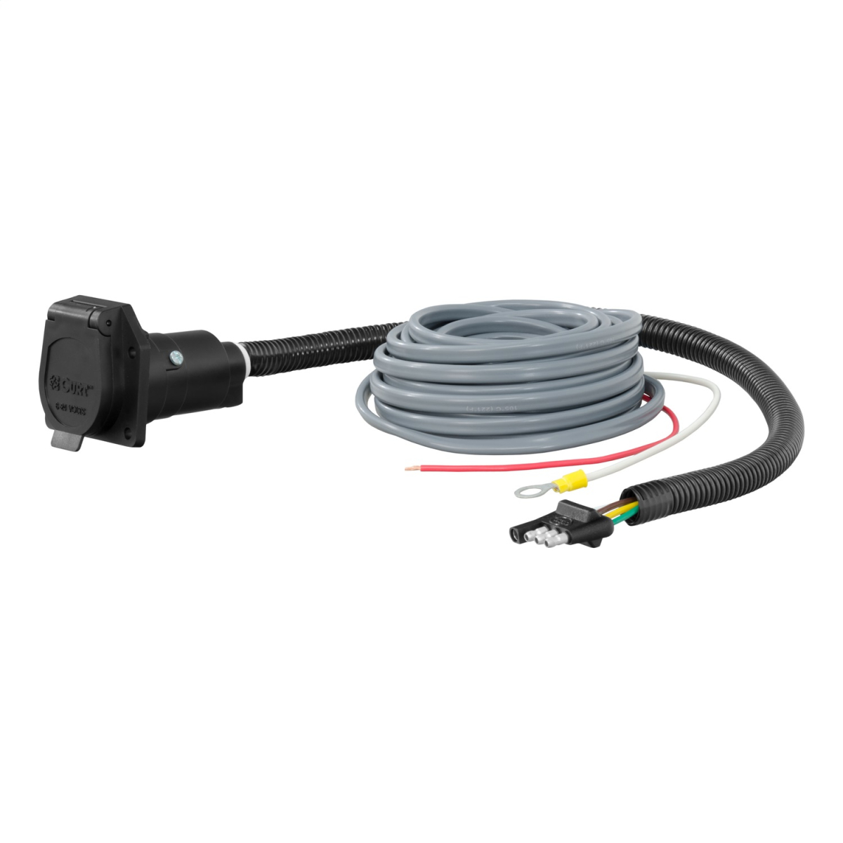CURT - 4-Way Flat Electrical Adapter with Brake Controller Wiring