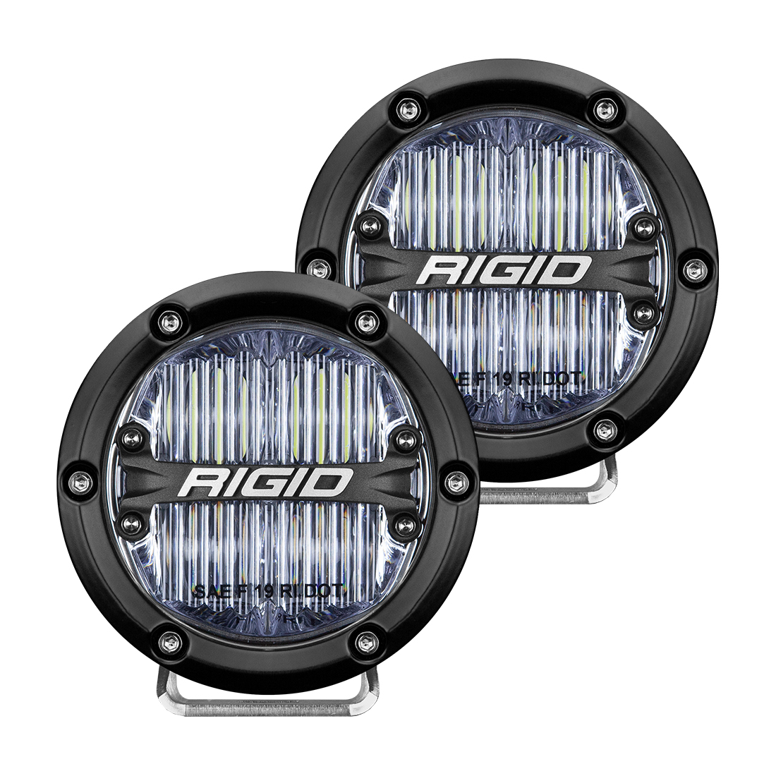 Rigid Industries - RIGID Industries | 360-Series 4" Round SAE J583 Compliant Street Legal LED Fog Light; White, Pair | 36110
