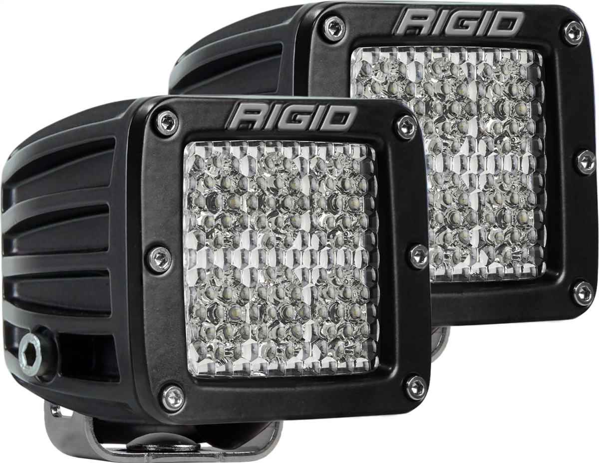Rigid Industries - RIGID Industries | D-Series PRO LED Light; Flood Diffused, Surface Mount, Black Housing, Pair | 502513