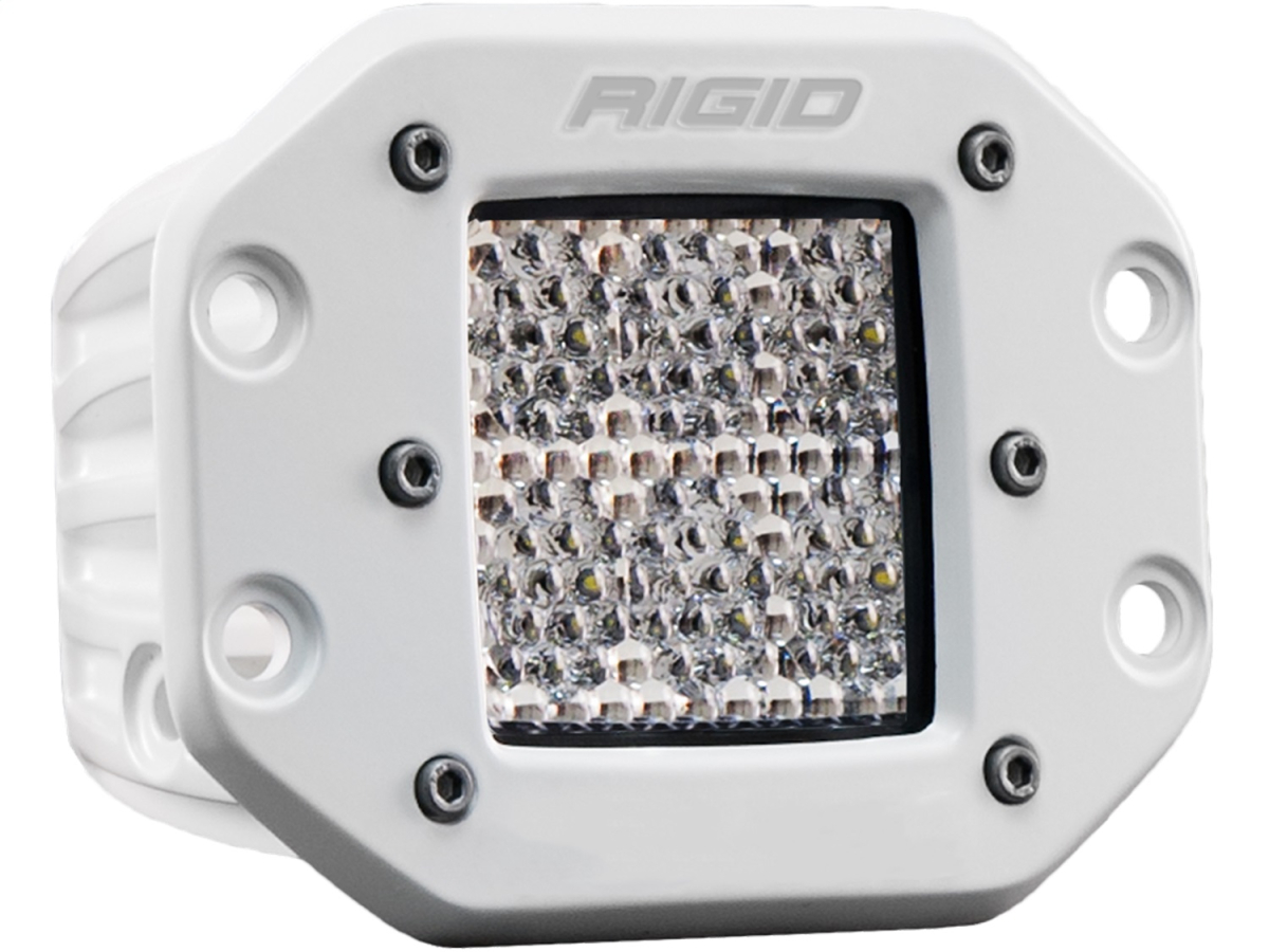 Rigid Industries - RIGID Industries | D-Series PRO Light; Flood Diffused, Flush Mount, White Housing, Single | 611513
