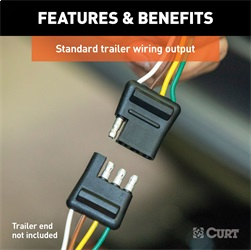 CURT - CURT | Vehicle-Side Custom 4-Pin Trailer Wiring Harness | 56477