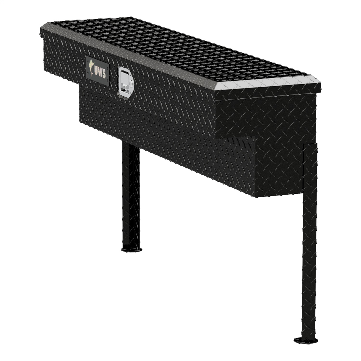 UWS - UWS | Truck Side Tool Box (48" Single-Lid Side Mount Tool Box; Powder-Coated Aluminum) | TBSM-48-BLK