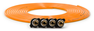 Up Down Air Tire Inflator Hose Replacement 240 Inch W/4 Quick Release Chucks Orange