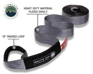 Overland Vehicle Systems - OVS | 3"x30' 30,000lb Tow Strap - Gray - Image 3