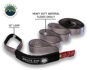 Overland Vehicle Systems - OVS | Tow Strap 20,000 lb 2" x 30 Foot Gray With Black Ends & Storage Bag - Image 4