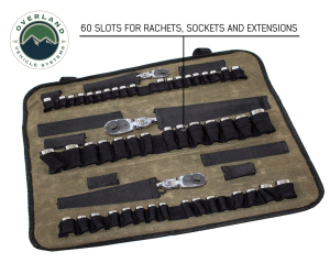 Overland Vehicle Systems - OVS | Rolled Tool Bag Socket With Handle And Straps 16 Lb Waxed Canvas Universal - Image 2