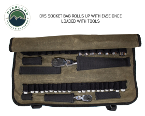 Overland Vehicle Systems - OVS | Rolled Tool Bag Socket With Handle And Straps 16 Lb Waxed Canvas Universal - Image 5