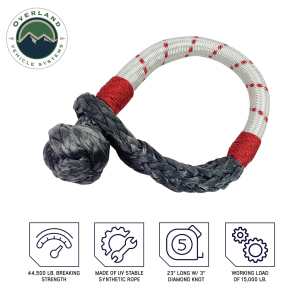 Overland Vehicle Systems - OVS | 23" Soft Shackle 7/16" Diameter Soft Shackle Recovery 41,000 lbs w/Loop & Abrassive Sleeve w/Storage Bag - Image 5