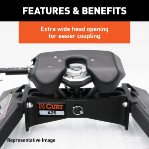 CURT - A25 5th Wheel Hitch, Select Ford F-250, F-350, F-450, 8' Bed Puck System - Image 10