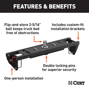 CURT - CURT | Double Lock EZr Gooseneck Hitch Kit w/Brackets; Select Silverado, Sierra | 60687 - Image 3