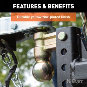 CURT - CURT 45903 Slim Adjustable Channel Mount with Dual Ball (2" Shank, 10K, 3-3/4" Drop) - Image 6