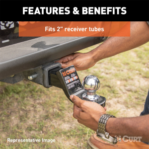 CURT - Class 3 Ball Mount (2" Shank, 7,500 lbs., 6" Drop, 9-1/4" Long) - Image 4