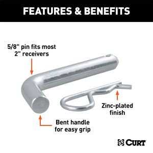 CURT - 5/8" Hitch Pin (2" Receiver, Zinc, Packaged) - Image 3