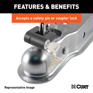 CURT - 2" A-Frame Coupler with Posi-Lock (5,000 lbs, Zinc) - Image 4