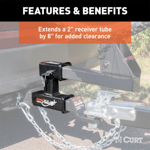 CURT - CURT 45792 Dual Receiver Extender (2" Shank, 3,500 lbs, 5-13/16" Rise) - Image 4