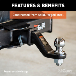 CURT - CURT | Loaded Forged Ball Mount w/2-5/16" Ball; 2" Shank; 15,000lbs; 2" Drop | 45331 - Image 3