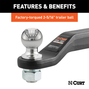 CURT - CURT | Loaded Forged Ball Mount w/2-5/16" Ball; 2" Shank; 15,000lbs; 2" Drop | 45331 - Image 4