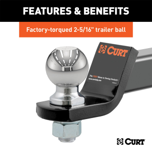 CURT - CURT | Loaded Ball Mount w/2-5/16" Ball; 2" Shank; 7,500lbs; 2" Drop | 45041 - Image 4