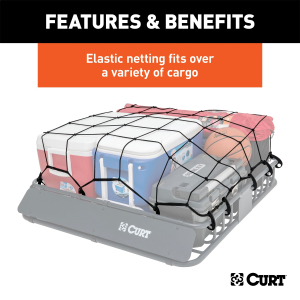 CURT - CURT | 44" x 38" Elastic Cargo Net for Roof Basket | 18200 - Image 5