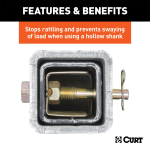CURT - CURT | Anti-Rattle Hitch Pin and Shim; Fits 2" Receiver with 1/2" Hole | 22321 - Image 3