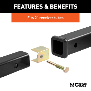 CURT - CURT | Anti-Rattle Hitch Pin and Shim; Fits 2" Receiver with 1/2" Hole | 22321 - Image 4