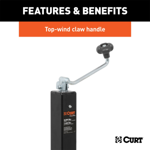 CURT - CURT | Direct-Weld Square Jack w/Top Handle; 8,000lbs; 15" Travel | 28570 - Image 3