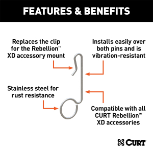 CURT - CURT 45960 Replacement Rebellion XD Accessory Mount Clip - Image 2