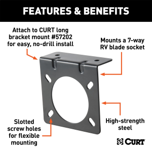 CURT - CURT | Connector Mounting Bracket for 7-Way USCAR Socket | 58520 - Image 2