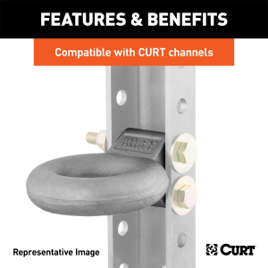 CURT - Channel-Style Lunette Ring (24,000 lbs., 3" I.D., Raw) - Image 3