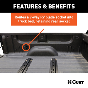 CURT - 7' Custom Wiring Extension Harness (Adds 7-Way RV Blade to Truck Bed) - Image 3