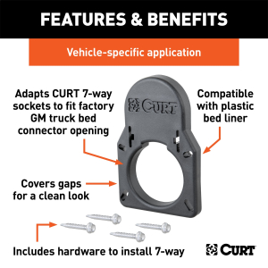 CURT - Chevrolet and GMC Truck Bed 7-Way Opening Cover Plate - Image 2