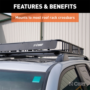 CURT - CURT | 21" x 37" Black Steel Roof Rack Cargo Carrier Extension | 18117 - Image 4
