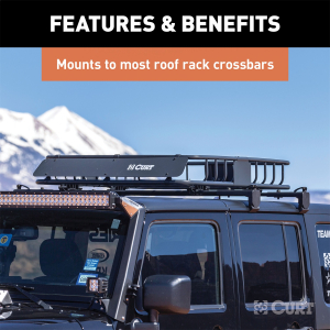 CURT - 42" x 37" Black Steel Roof Rack Cargo Carrier - Image 5