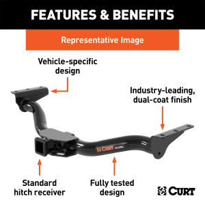 CURT - CURT | Class 3 Trailer Hitch; 2" Receiver; Select Toyota Sienna; Concealed | 13343 - Image 2