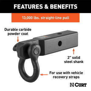 CURT - CURT | D-Ring Shackle Mount; 2" Shank | 45832 - Image 3
