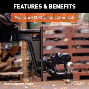 CURT - Adjustable Pintle Mount (2-1/2" Shank, 20,000 lbs., 7-1/4" High, 10-3/4" Long) - Image 3