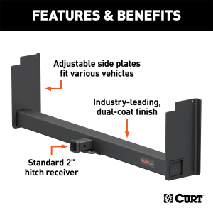 CURT - CURT 15903 Class 5 Weld-On Hitch, 2-Inch Receiver, 15,000 lbs. 11-1/2 in. Drop, Fits 18 to 60-Inch Wide Frame - Image 2
