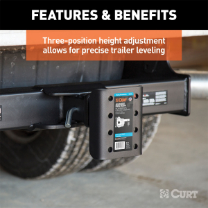 CURT - Adjustable Pintle Mount (2" Shank, 17,000 lbs., 7-1/4" High, 6" Long) - Image 3