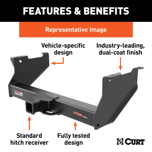 CURT - CURT | Commercial Duty Class 5 Hitch; 2-1/2" Receiver; Select Ford F250, F350, F450 Super Duty | 15802 - Image 2