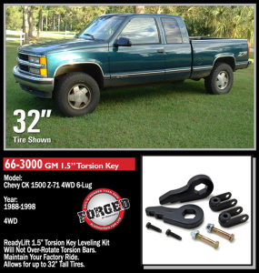 ReadyLift - ReadyLIFT | 2000-2006 Chevrolet/GMC 1500/TAHOE/SUBURBAN/YUKON XL/ESCLADE 2.5'' Front Leveling Kit (Forged Torsion Key) | 66-3000 - Image 3